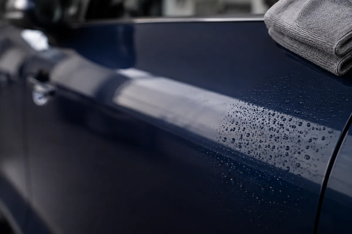 水滴を弾くコーティング後の車体イメージ